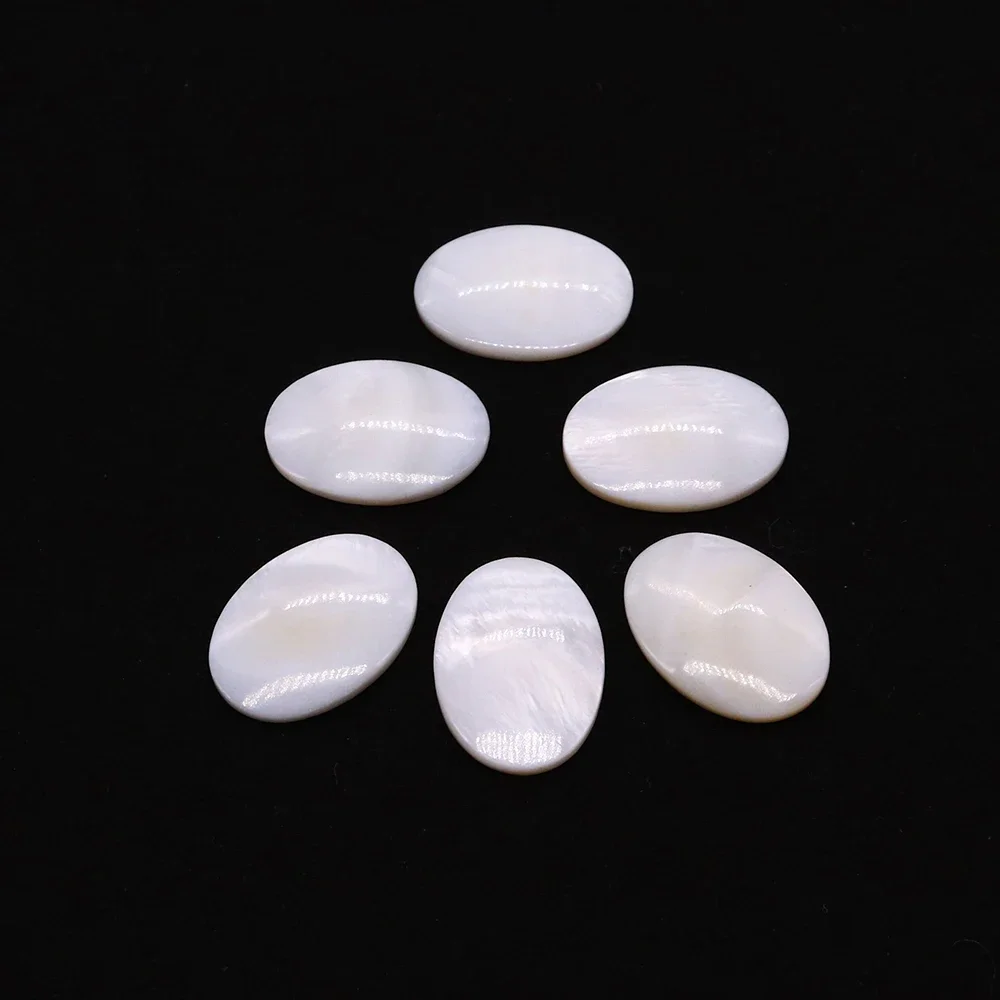 Natural Mother of Pearl Shell Cabochon Beads Oval Egg-shaped No Holes Loose Beads for Jewelry Making DIY Rings Earrings Pendants