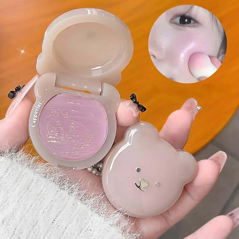 Lindo oso agua luz rubor crema vitalidad Rosa hidratante resaltador cara colorete fácil de aplicar colorete