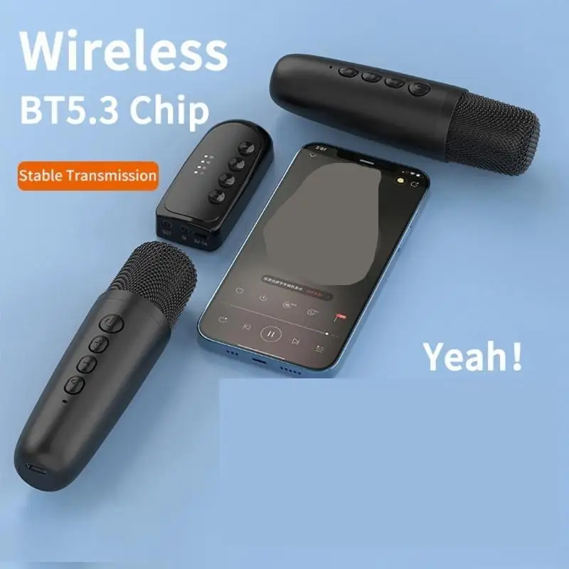2PCS Wireless Mics Bluetooth-compatible 5.3 for Car Singing Companion