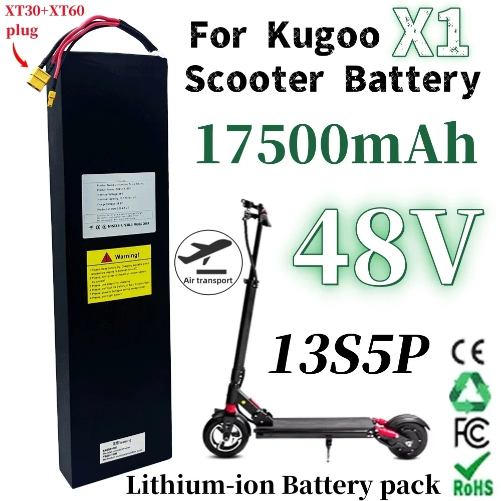 

for KUGOO X1/X1Plus 13s5p 48V 17.5ah Electric Scooter lithium Rechargeable Battery pack