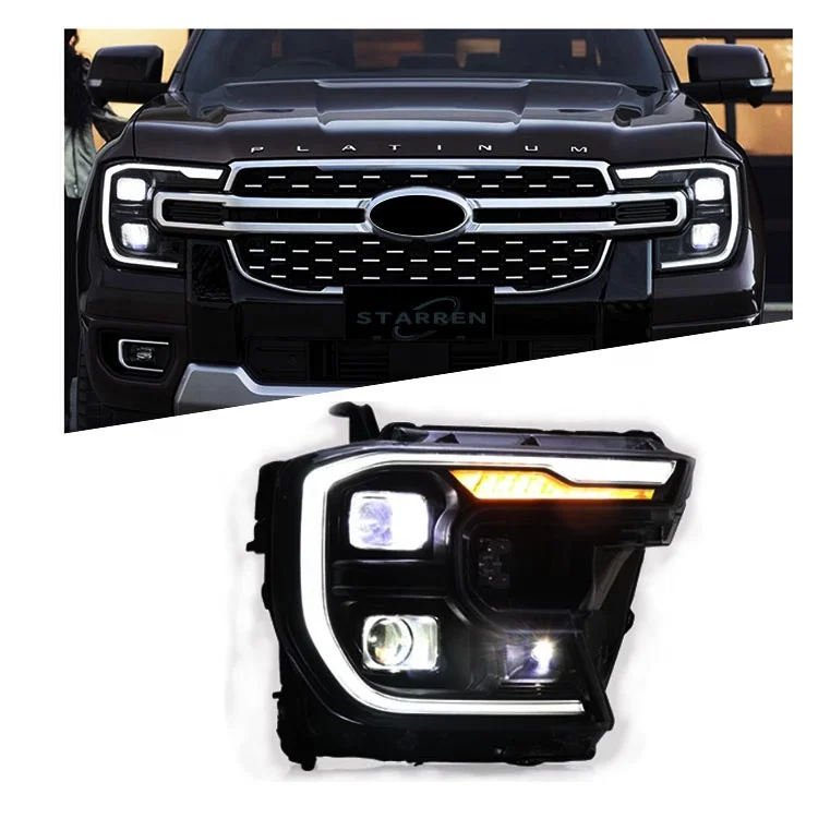 

Pickup Truck Headlight T9 2022 2023 Replacement Drl Dual Lens Plug and Play LED Headlight For Ford Ranger