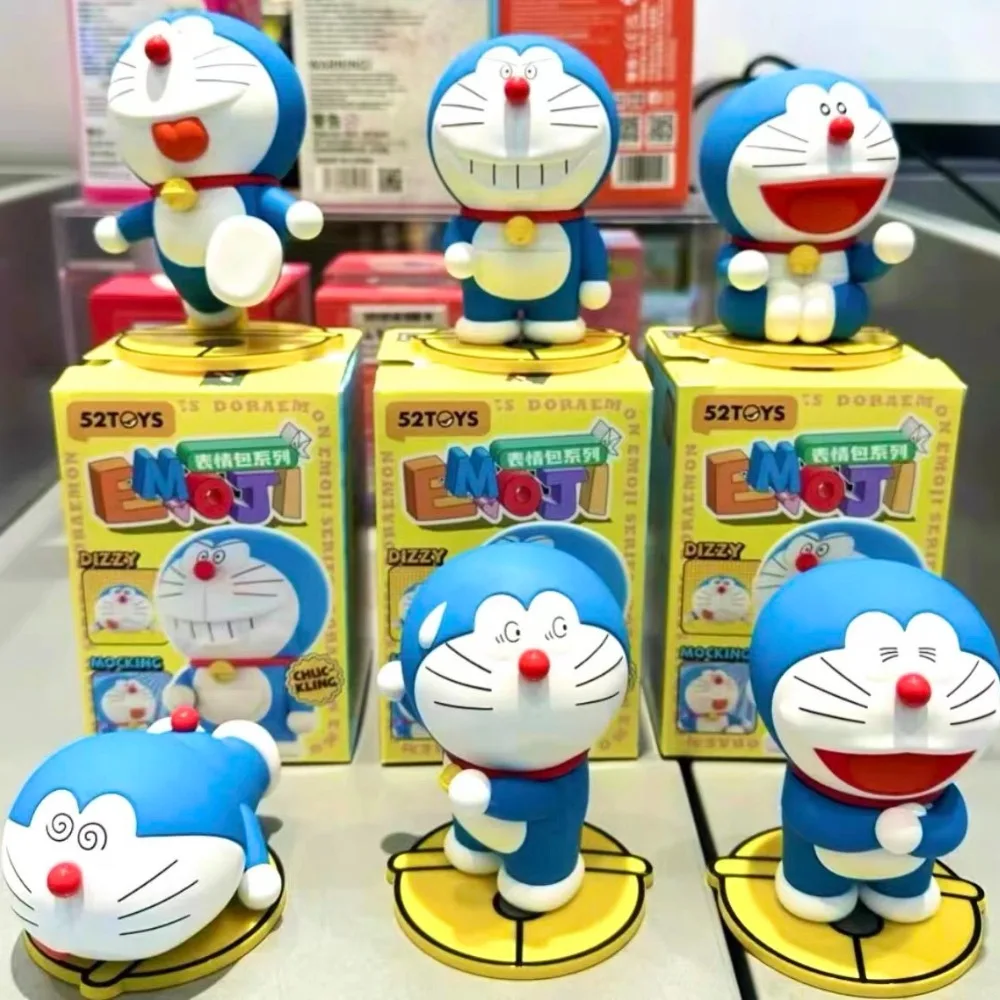 

Аниме 52 игрушки, оригинальная серия Doraemon Emoji, слепая коробка, экшн-фигурка, Коллекционная игрушка, украшение для рабочего стола, подарок на день рождения