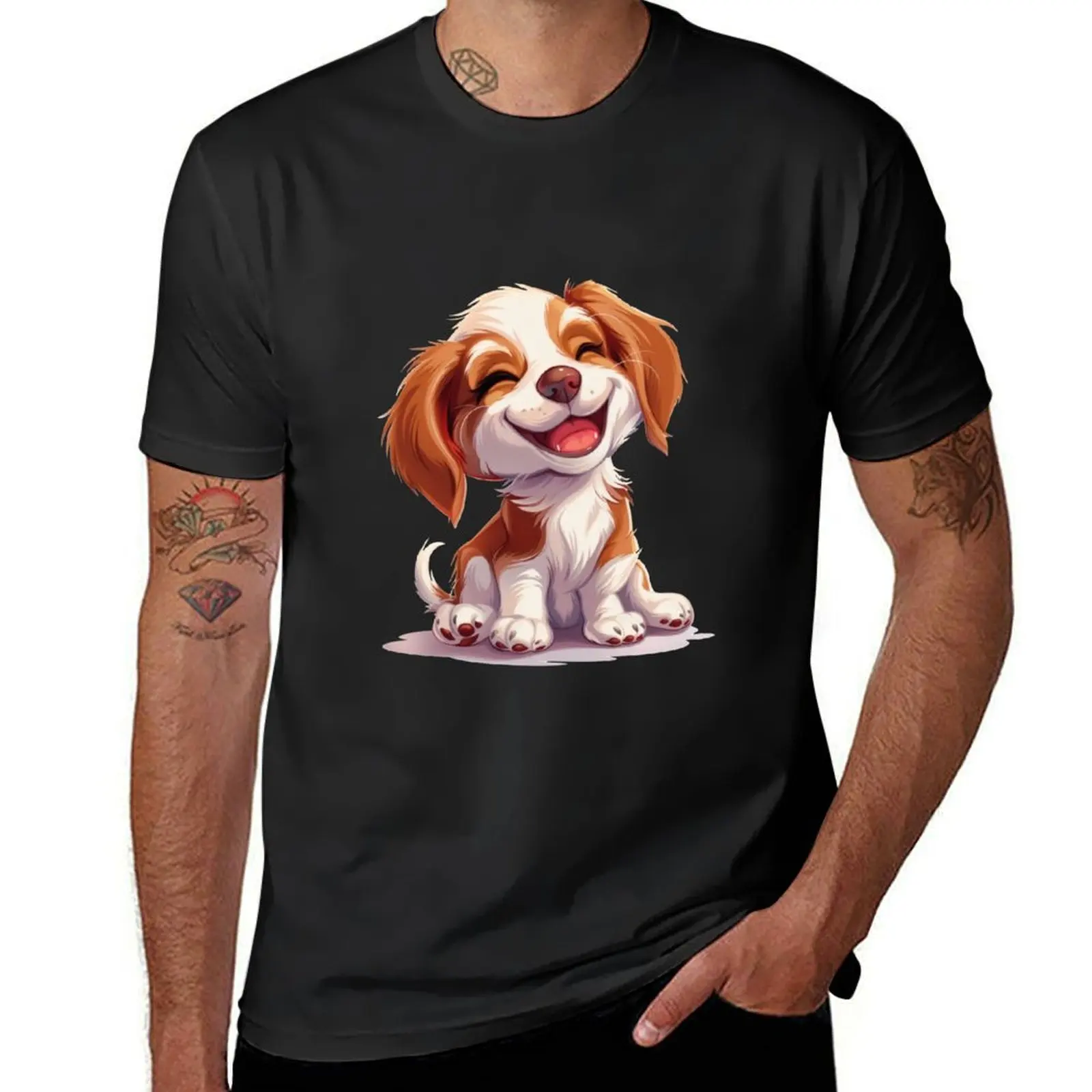 Brittany Dog T-Shirt oversized customs shirts graphic tees mens clothing