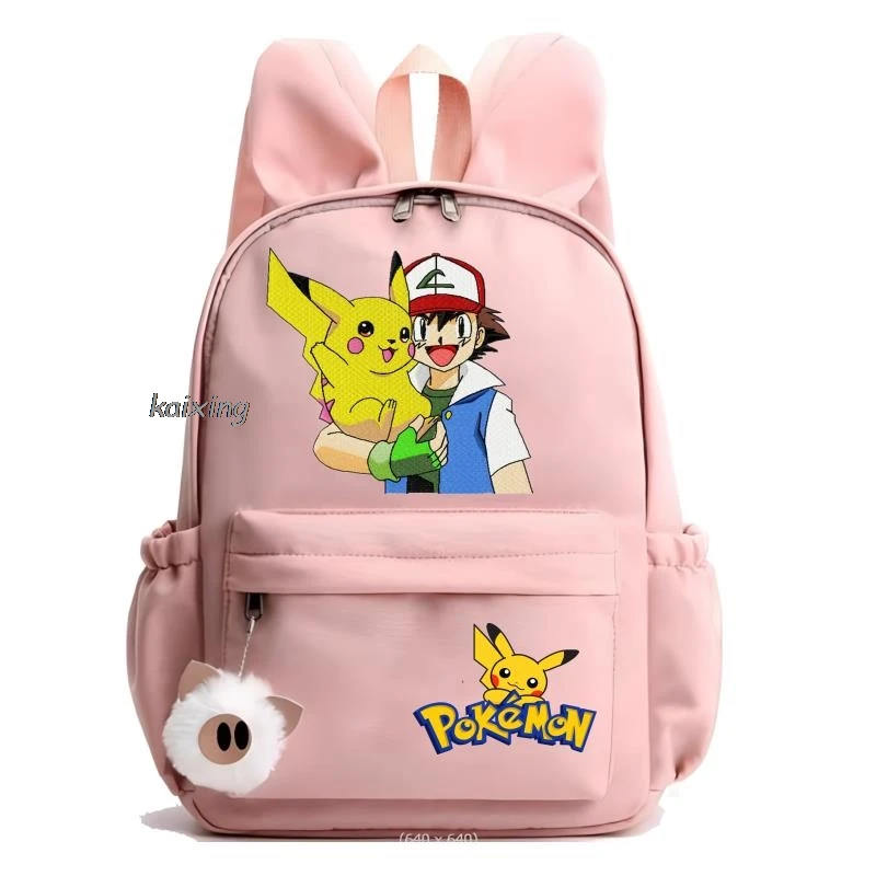 Hot MINISO Set Pikachu Pokémon Backpack Children Toy Schoolbag Pikachu Charizard Gengar Bulbasaur Backpack Kids Birthday Gift