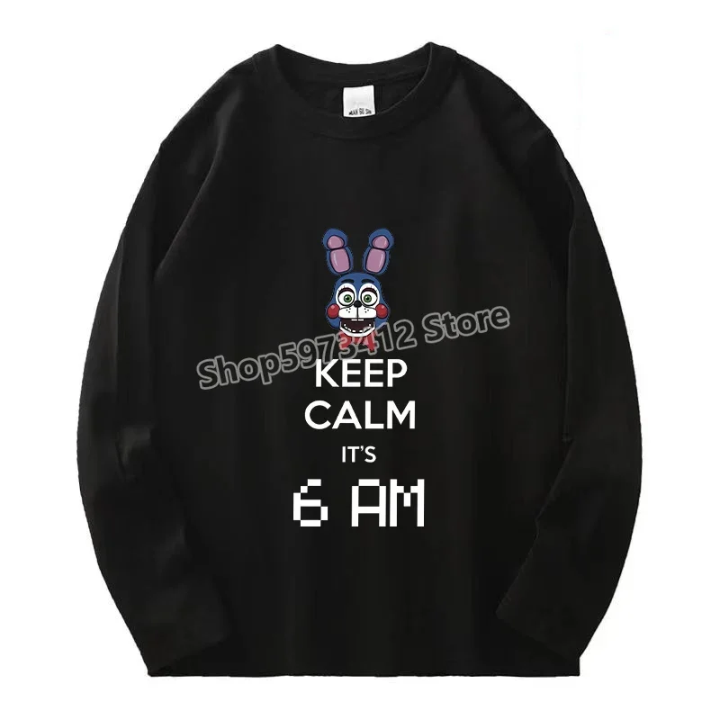 Game FNAF Graphic T Shirts Long Sleeve Anime Clothes Men Women Streetwear Five Night At Freddys Causal Tops Hip Hop Shirt Gift