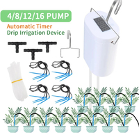 Automatic Plant Flower Watering Pump Home Sprinkler Drip Irrigation Device 2/4/8/16 Heads Pump Timer System Kit Garden Tool