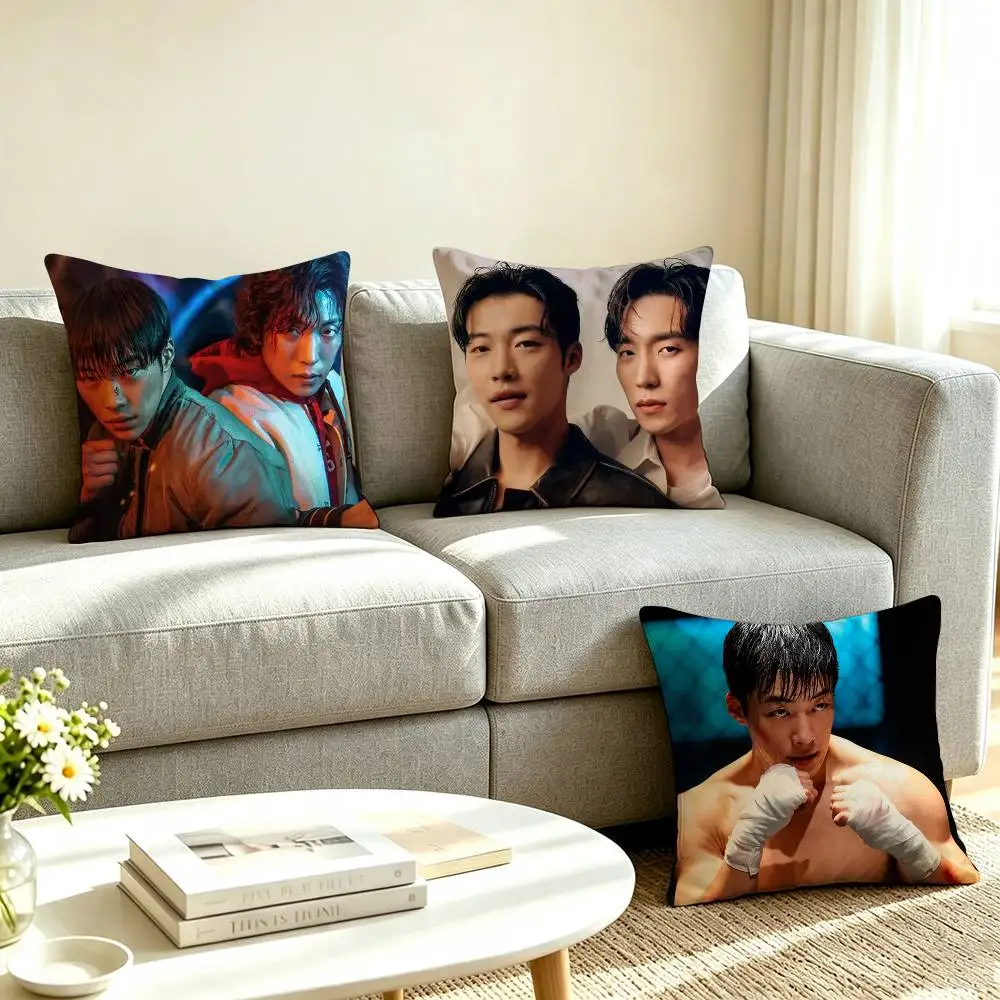 B-Bloodhounds  Kim Geon-woo Square Double-Sided printed Pillow Case Bedroom Bedside Pillow Sofa Cushion Cover