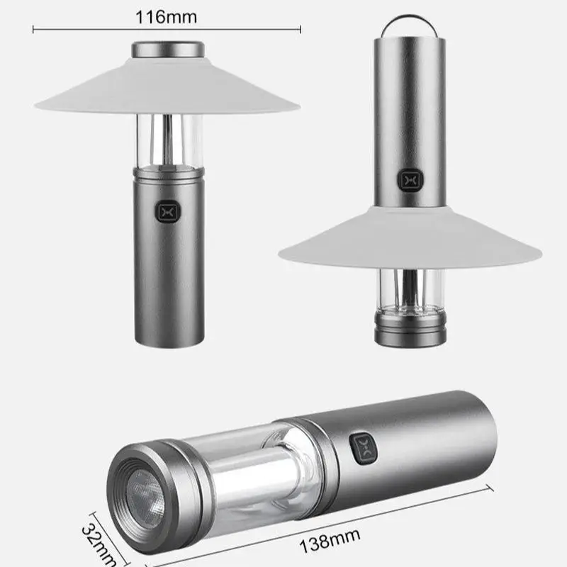 Camping Light Rechargeable Flashlight Desktop Atmosphere Garden Magnetic Tent Light Portable Removable Silicone Lid Flame Lamp