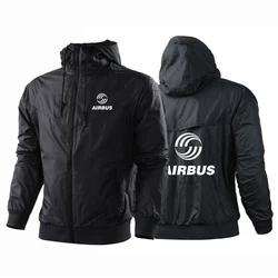 2024 New Men AIRBUS AVIATION Flight Lapel Spring and Autumn Printing Windproof Casual Hooded Fashion Five-Color Windbreaker Coat