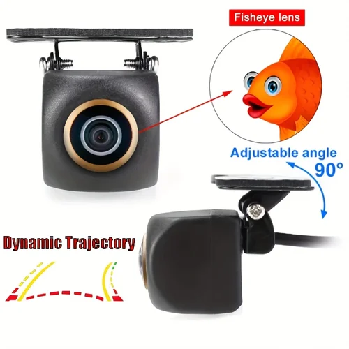 Trajectory dinámico ojo de pez cámara de respaldo inverso lente CCD a todo Color HD visión nocturna gran angular cámara de visión trasera de coche Universal