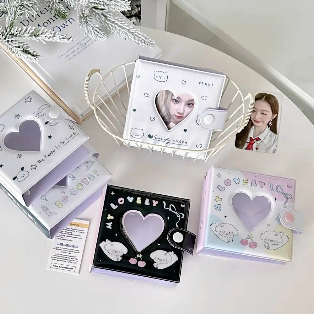 Cute Dog Cat 3-holes Binder Photo Cards Storage Book Small Idol Card Photo Album Collect Book Photocards