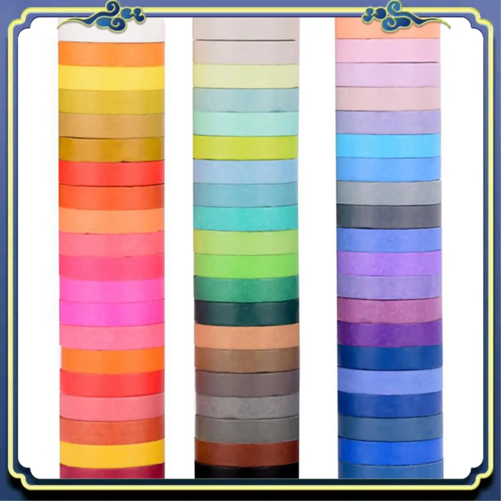 

Portable 120 Pcs Basic Solid Color Washi Tape Rainbow Masking Tape Decorative Adhesive Tape Sticker Scrapbook Diary Stationery