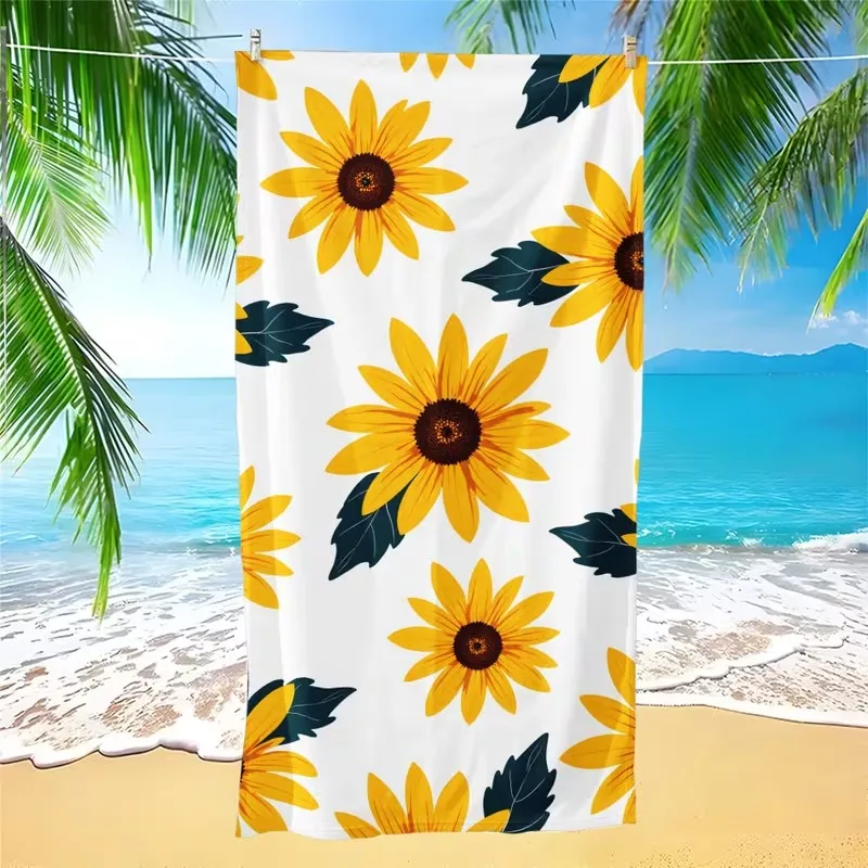 Cute Pug Dog Print Beach Towel Quick Dry Microfiber Towel Soft Lightweight Absorbent Towel for Summer Beach Pool and Travel Use