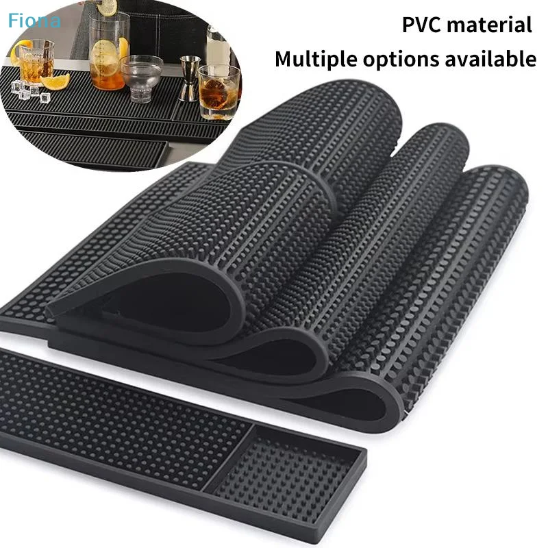 ✔Black Rubber Bar Service Mat, Non-Slip Spill Proof Counter Mat for Bartending, Coffee Shops and Home Bars