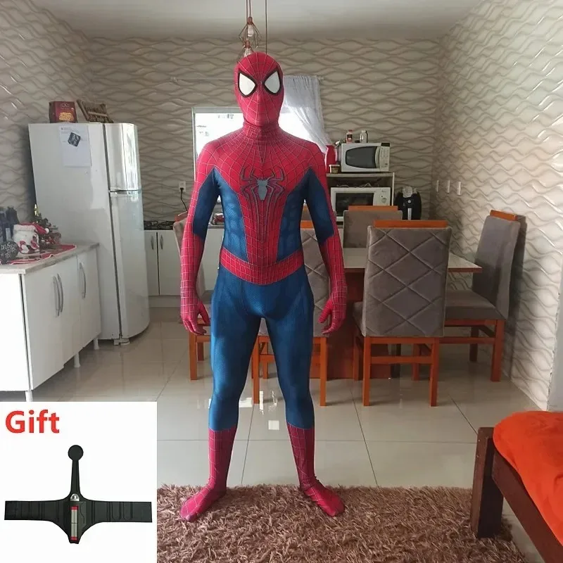 Nieuwe Spiderman Cospay Kostuum Superheld Spandex 3d Pak Cosplay Zentai Volledige Bodysuit Halloween Volwassen 3d Stijl Mannen Feest Kostuum