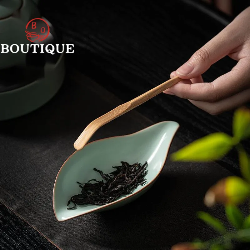 

14cm Ru Kiln Tea Ceramics Appreciation Tea Lotus Kung Fu Tea Set Accessories Tea Ceremony Japanese Tea Shovel Tea Spoon Set