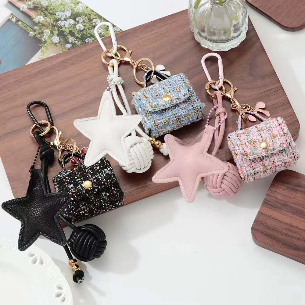Cute Star Keychain Woven Star Bag Pendant Personality Bag Charm Creative Keychain Gift for Women Coin Purse