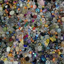 100g/set Mixed Color Crystal Glass Beads Mixed Shape Loose Beads Crafts for Women Girls Jewelry DIY Needdlework Accessories