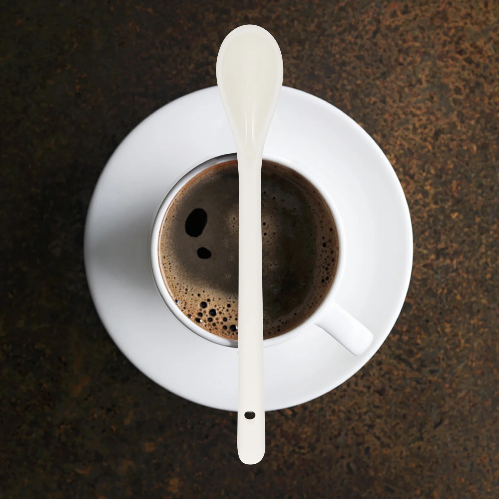 

12Pcs Ceramic Coffee Stirring Spoons Practical Long Handle Spoons for Dessert Ice Cream Coffee and Tea