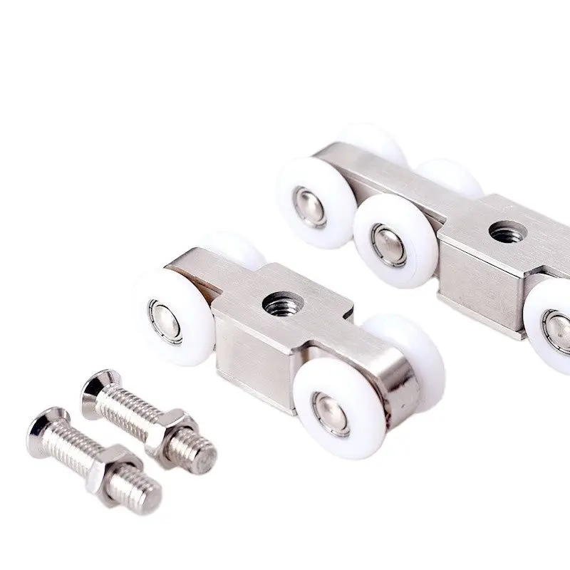 Stainless Steel Sliding Door Wheel Mute Smooth Aanti-wear Four-wheel Pulley Nylon Hanging Rail