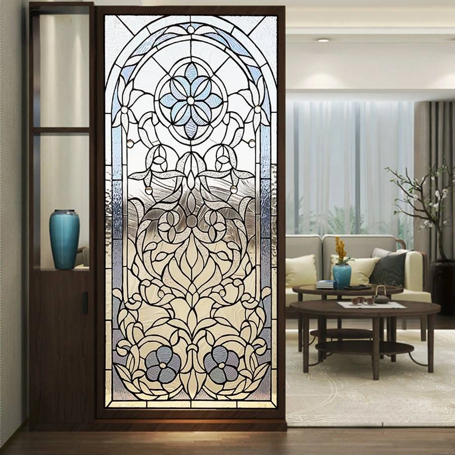 Customized export European style retro inlaid Tiffany translucent partition walls, doors, windows, church decorations, colored