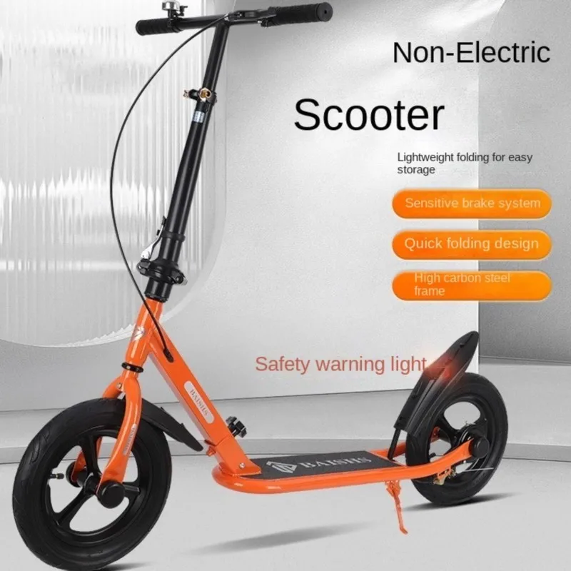 

TULX Folding Scooter Is Easy To Carry With A Carbon Steel Frame And Highly Sensitive Brakesmaking Riding Safer More Reassuring