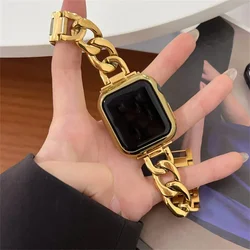 Luxury Gold Watch Band Stainless Steel Women Bracelet For Apple Watch 38mm 40 42 49 44mm 9 8 7 6 5 For iWatch Ultra Strap correa