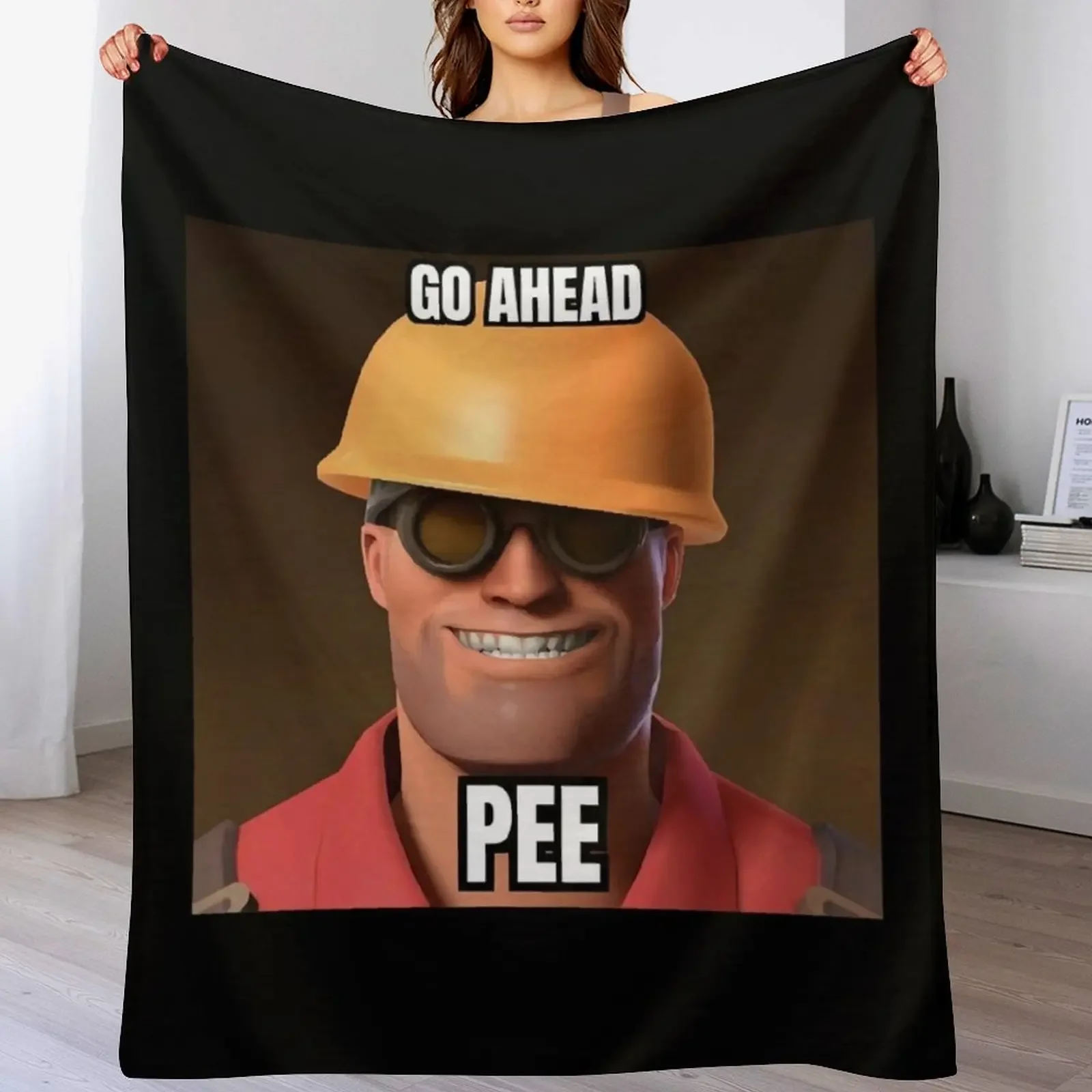 

TF2 - Go Ahead Pee Classic . Throw Blanket Luxury St Luxury Brand Cute Plaid Tourist Blankets