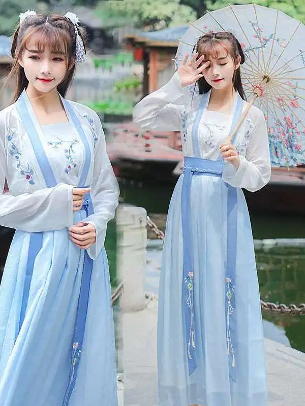 

New Hanfu Women's High Waist Embroidered Ru Skirt T Jin Gong Traditional Chinese Ethnic Stage Costume Spring Faion