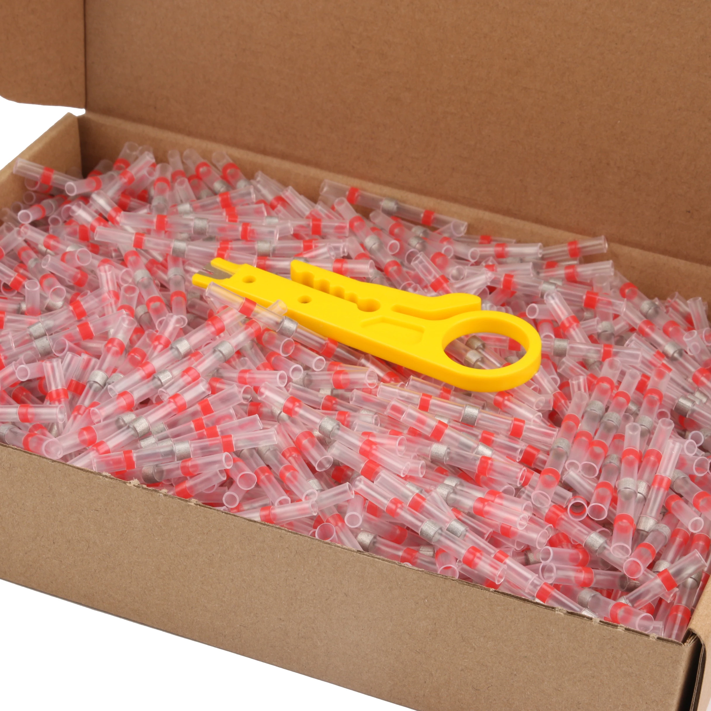 AWG22-18 100/300/500PCS Heat Shrink Soldering Sleeve Insulated Waterproof Electrical Butt Splice Wire Butt Connectors  Terminals