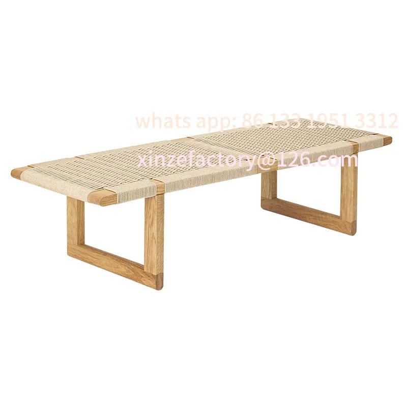 

Customizable Solid Wood Bench Bed and Breakfast Wabi Wind Log Shoe Changing Stool Bedroom Rattan Stool Vintage Mawson Rope Bedsi