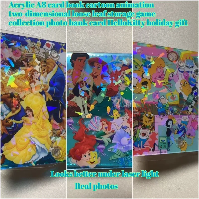 كتاب بطاقات AcrylicA8، رسوم متحركة كرتونية، مجموعة ألعاب تخزين أوراق فضفاضة ثنائية الأبعاد، بطاقة بنك الصور، هدية عيد HelloKitty