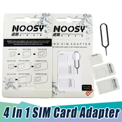 100pcs SIM Card Adapter 4 in 1 Nano Micro SIM Adapters Standard SIM Card Adapters Eject Pin For iphone 4 4S 5 6 6S All Phones