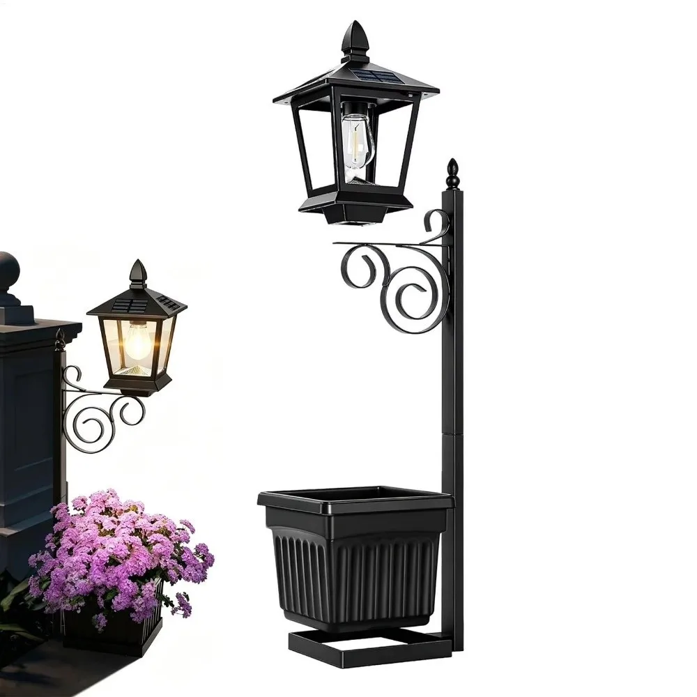 Waterproof Solar Planter Lamp 2 In 1 Auto On Off Sensor Outdoor Planter Lamp Warm White Vintage Solar Landscape Decor Light