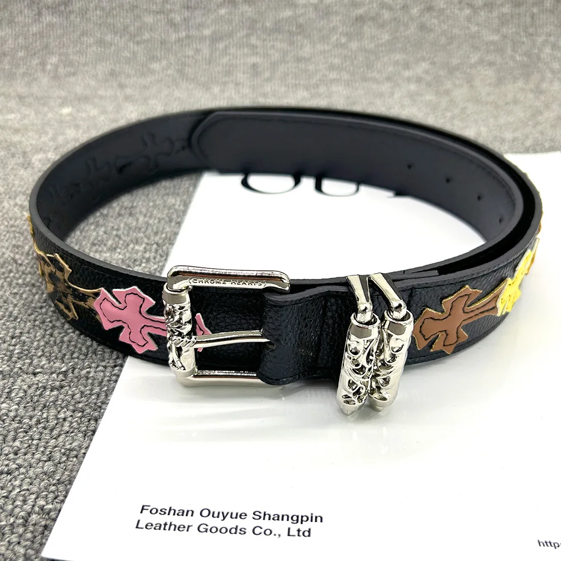 CH Belt Men's and Women's Holy Sword Element Decoration Hollow Ivy Women's Style Star Style Punching Retro