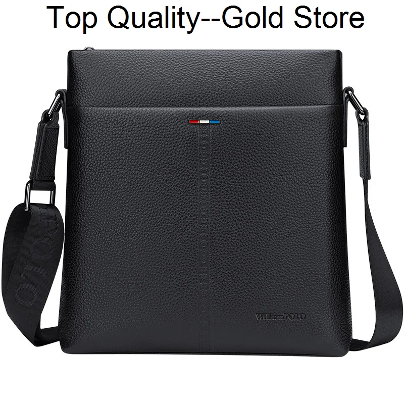 

WILLIAMPOLO Genuine Leather Business Men's Shoulder Bag Casual Commuting Man Crossbody s Brand Luxury Designer for Men