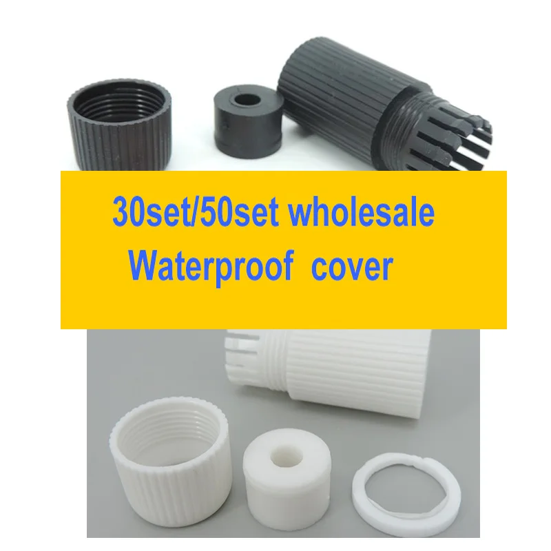 

30sets white black RJ45 Waterproof Connector Cap protector Cover For Outdoor Network for poe IP Camera Pigtail Cable IP camera