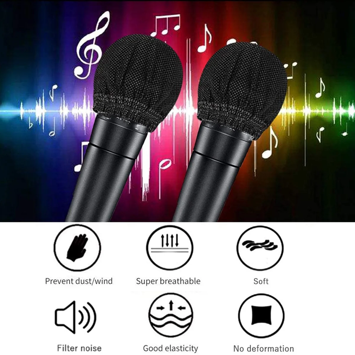 ABGI-100 Stück Einweg-Mikrofonabdeckungen, Schutzkappen für Handmikrofone, Musik-Mikrofonabdeckungen für KTV, Karaoke-Bar, etc. – Detail 6