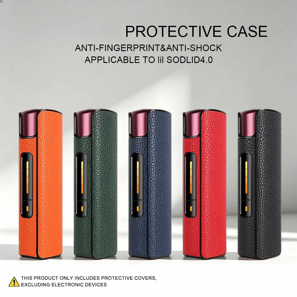 Lychee Leather Texture Printing Protective Case Compatible with Lil Solid 4.0 Case Sleeve Shell for Solid 4 Cover