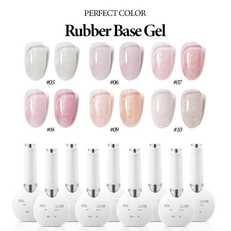 

PERFECT COLOR 9 цветов, гель-лак для ногтей с блестками, 12 мл, розовый гель-лак с блестками, самовыравнивающийся УФ-гель