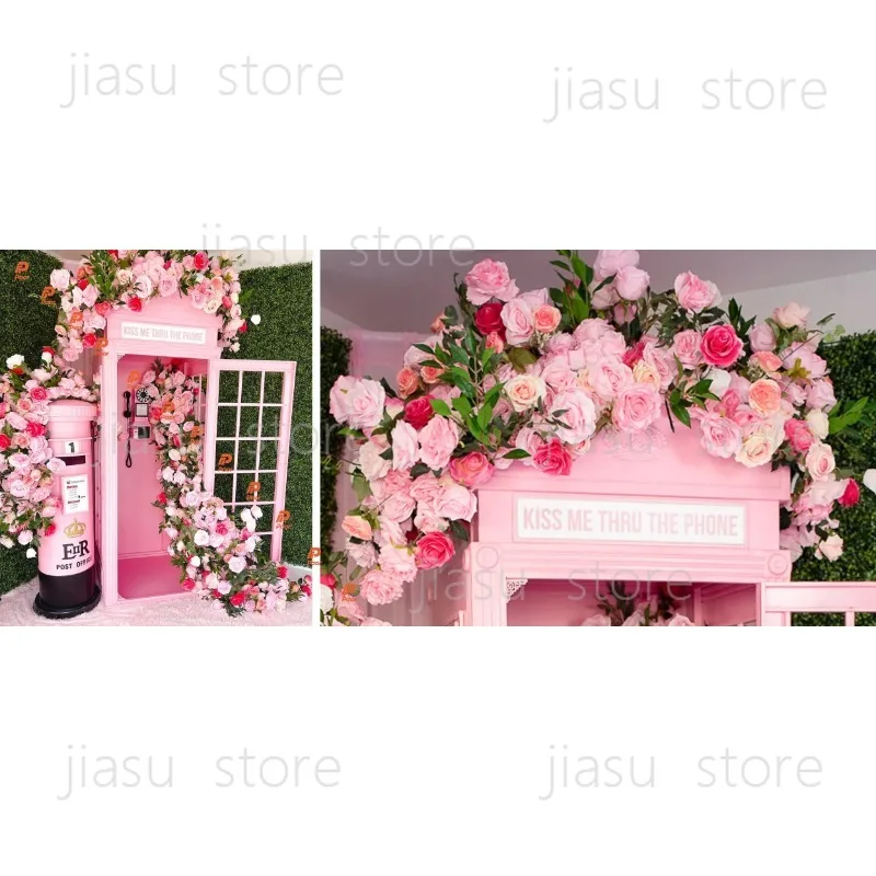 Prop Mailbox Telephone Booth Retro Telephone Booth London Pink Telephone Booth Decoration