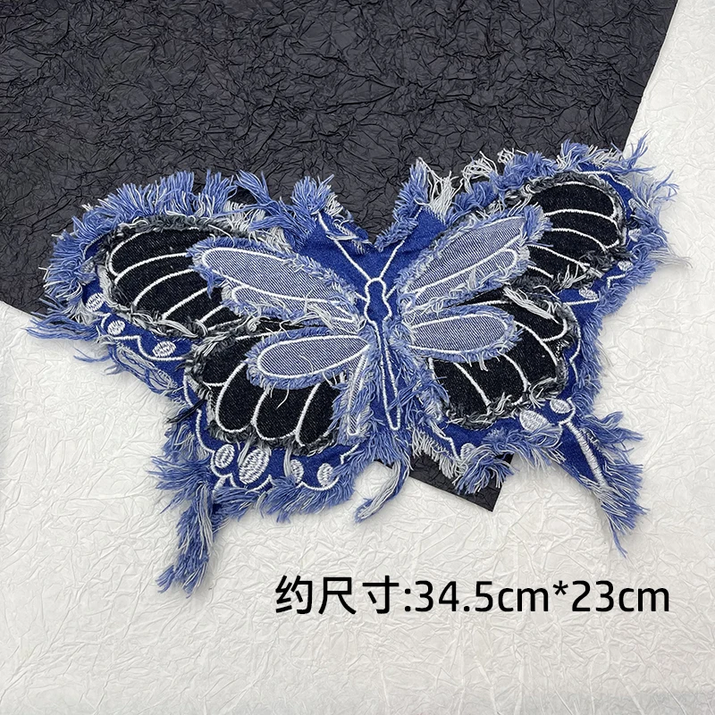 Fashion Love Heart Cowboy Butterfly ricamo Patch adesivi per Badge in tessuto per cucire sulla decorazione dell\'abbigliamento della giacca di jeans