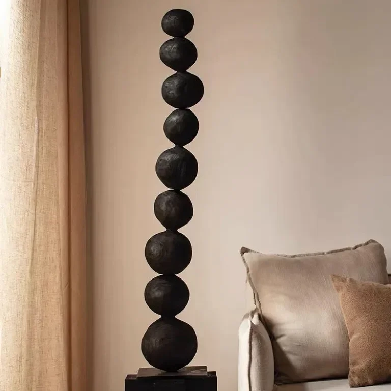 Carbonized wood carbonized black candied gourd modeling ornament home homestay villa model room decorative art