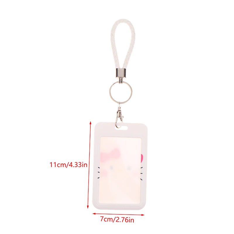 Kawaii Sanrio Hello Kitty Holder Card Cover Keychain Cartoon Kuromi ID Photo Protect Case Protector Bag Kids Car Keyring Chain