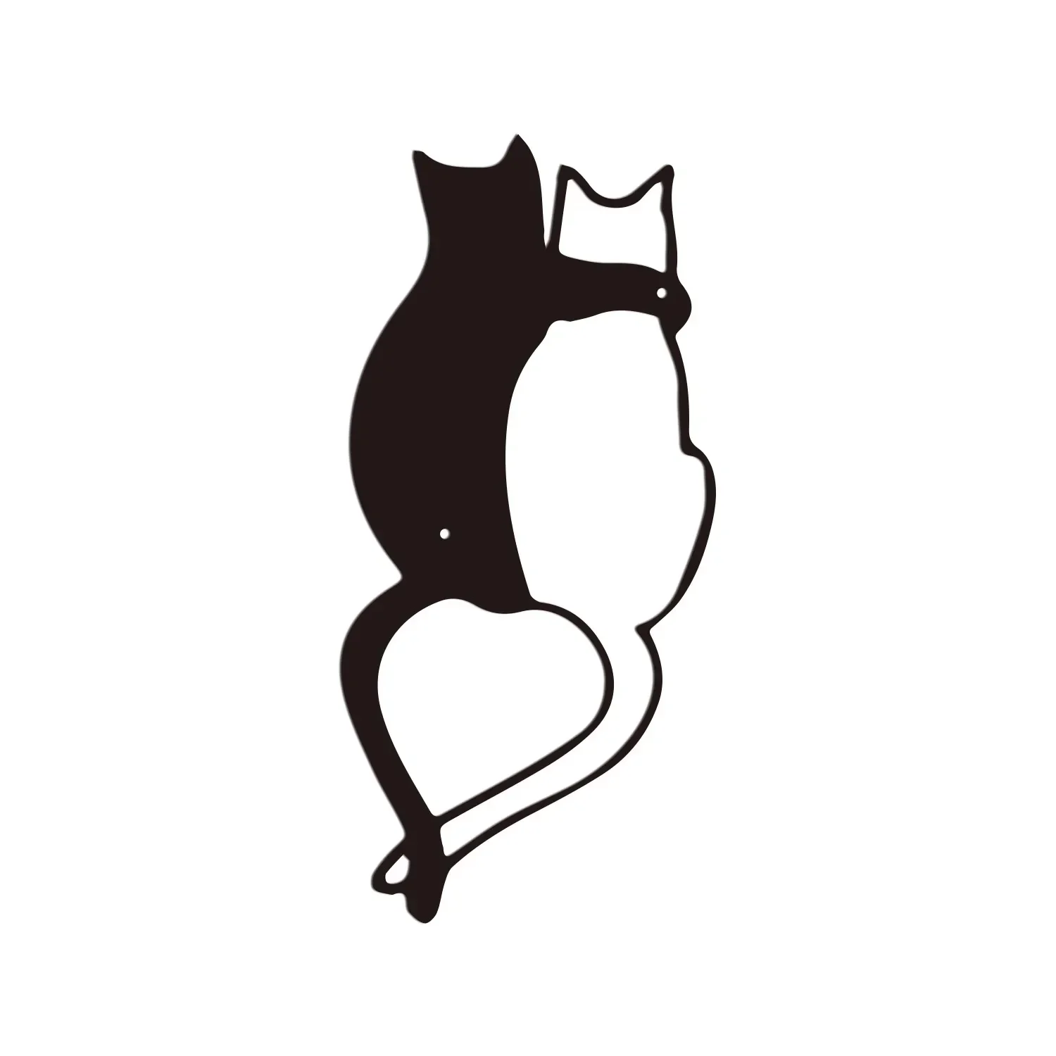 Wall Art,Intricate Black Metal Wall Decor Featuring Cute Cat And Heart-shaped Tail,Perfect For Cat Lovers,Wall Decor Metal Wall