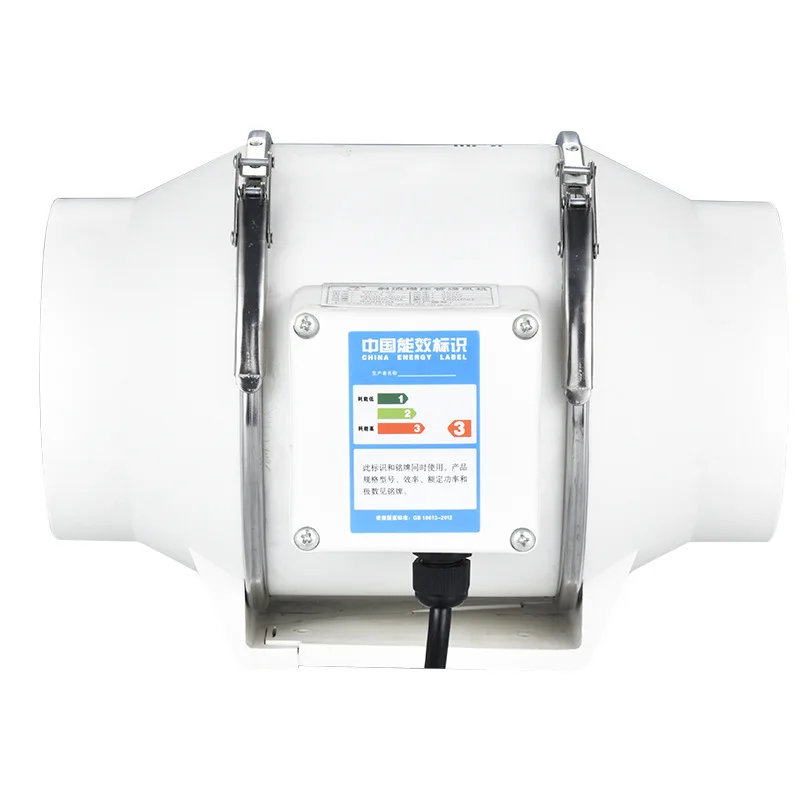 8 Inch 220V Home Inline Pipe Duct Fan Exhaust Ventilator Kitchen Toilet Extractor Diagonal Flow Air Clean Ventilation Fan