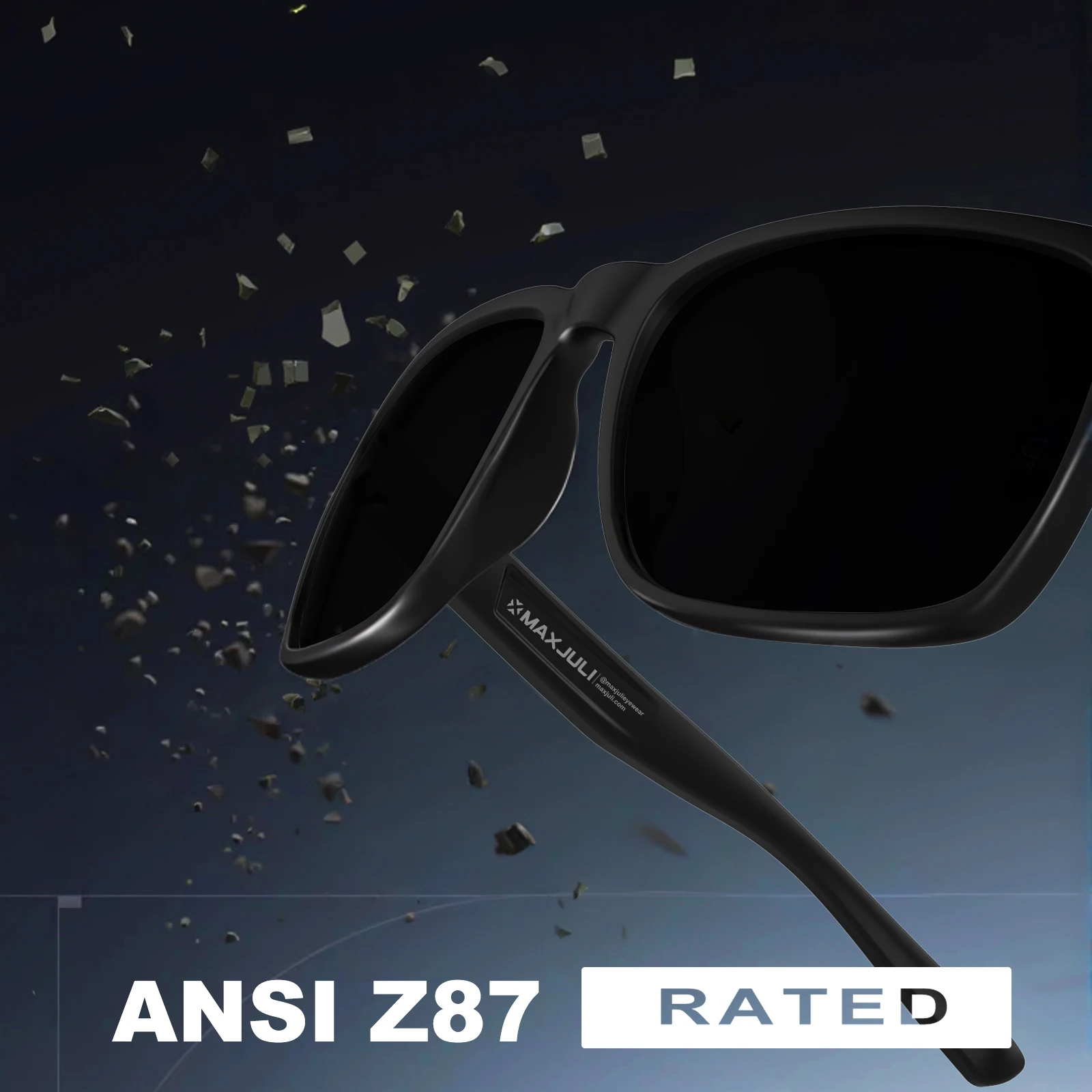 MAXJULI Oversized Z87 Sunglasses for Men Women Wide Fit TR90 Ultralight UV400 Protection Big Heads Fashion Sun Glasses Z8244