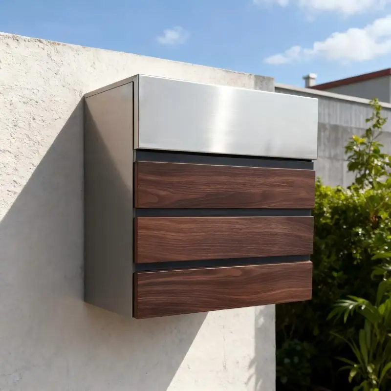 Durable Powder Coated Outdoor Mailbox Wall Mounted with Safety Lock Design Mailbox Residential Package Box