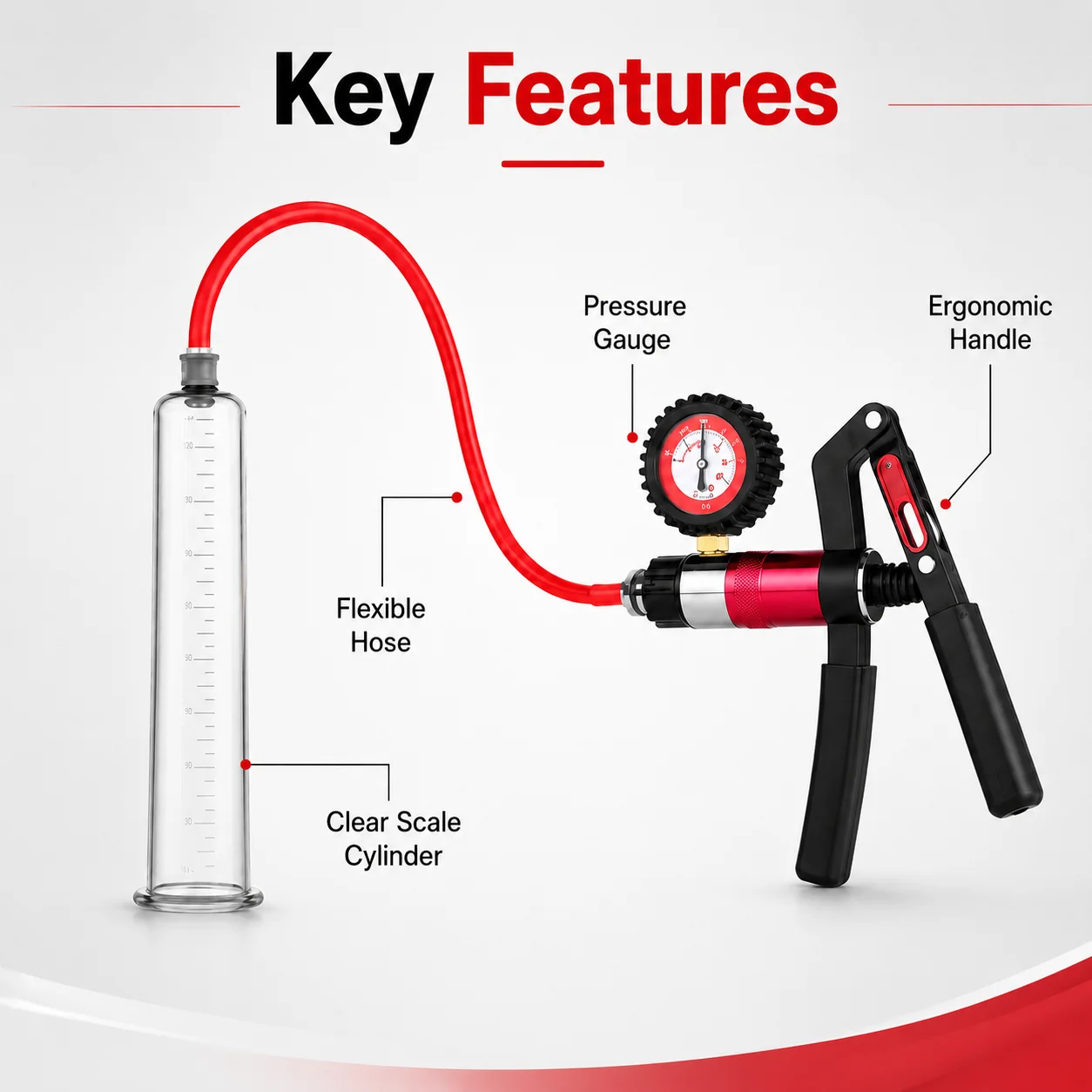 Manual Acrylic Penis Pump for Men, Vacuum Enlargement Extender Trainer, Adult Intimate Sex Toy for Masturbation and Enhancement - view 2
