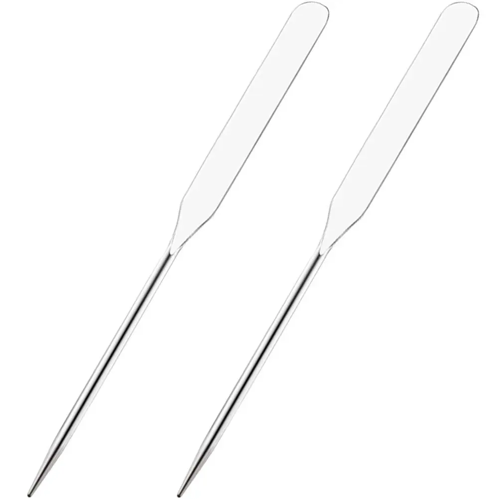 2Pcs Makeup Mixing Rods Stainless Steel Spatula Nail Art Stirring Sticks Foundation Mixer Tool Mixing Stick